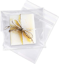Load image into Gallery viewer, 4" x 4" Clear Self-Sealing Resealable Cellophane Bags - Perfect for 4 x 4 Cards, Party Favors, Jewelry, and More - 1000 Count
